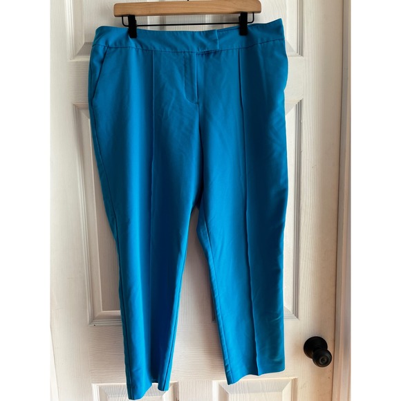 Worthington Blue Trouser Dress Pants, Career Wear, Stylish, Ankle Length, Womens - Picture 1 of 12